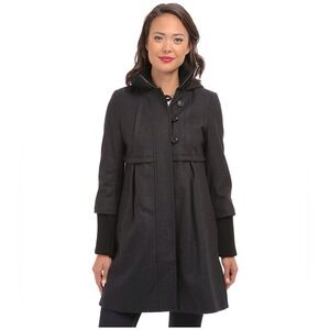 DKNY Womens Wool Blend Coat - Black - Size 6